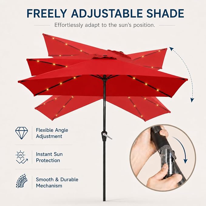 6.5 x 10ft Rectangular Patio Umbrella - Image 5