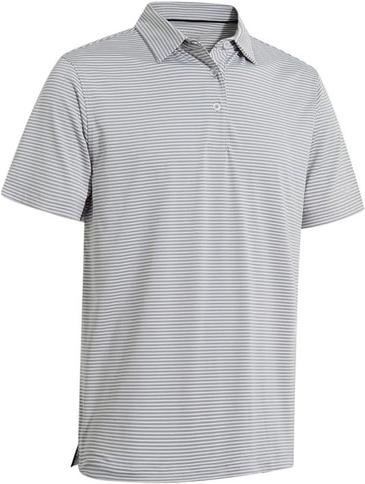Golf Shirts for Men Dry Fit Short Sleeve Print Performance Moisture Wicking Polo Shirt
