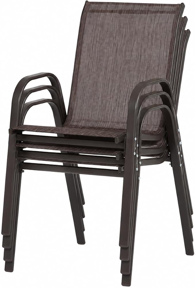 Patio Chairs Set of 4, Stacking Patio Chairs - Image 9