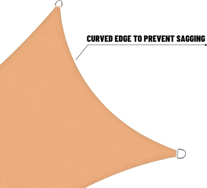 SUNNY GUARD Custom Size 6'x7' Peach Fuzz Sun Shade Sail Rectangle UV Block Shade - Image 7