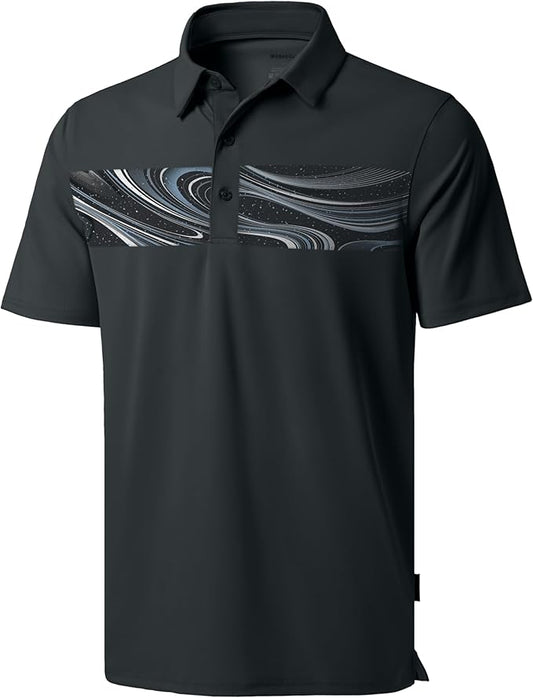Men's Golf Shirts Dry Fit Moisture Wicking Performance Short Sleeve Collared Polo Shirts for Casual Athletic Business