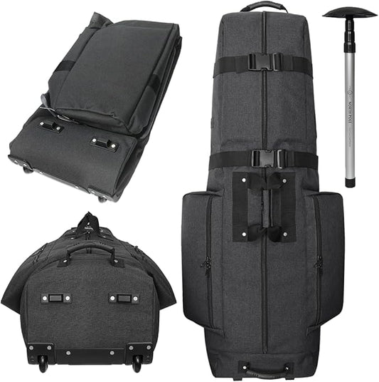 CaddyDaddy Constrictor Soft-Sided Golf Travel Bag Cover with Thick Dense Foam Padded Top 1 Year Full Travel Bag Replacement Coverage | Wheels & Lockable Zippers Case for Transporting Clubs on Airlines