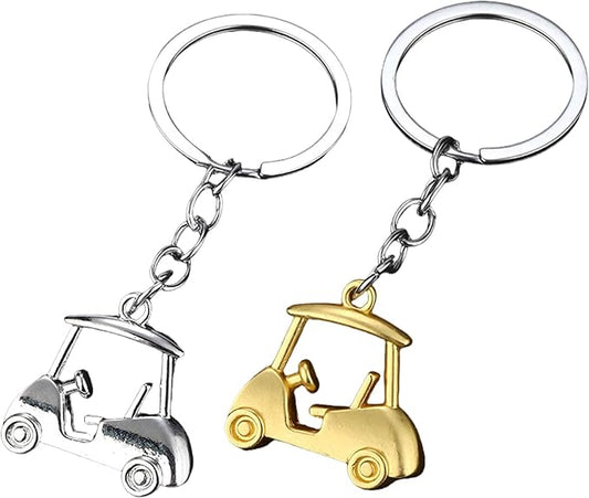 Pack Of 2 Zincs Alloy Realistic Golf Cart Keychains Golf Themed Holder Lightweight For Keys Bags Accessories