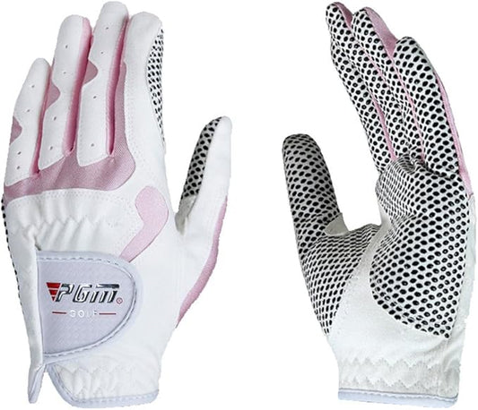 PGM Women's Golf Glove One Pair (4 Color Options), Improved Grip System, Cool and Comfortable