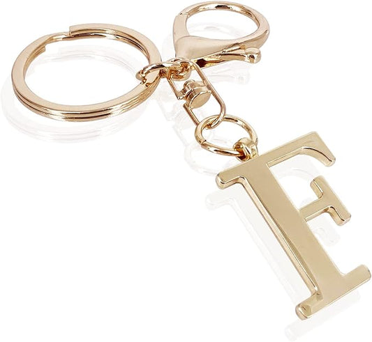 LAXPICOL Gold Letter A-Z Keychain for Women Bag Charms Purse Charms For Handbags Metal Alphabet Initial Letter Keychain