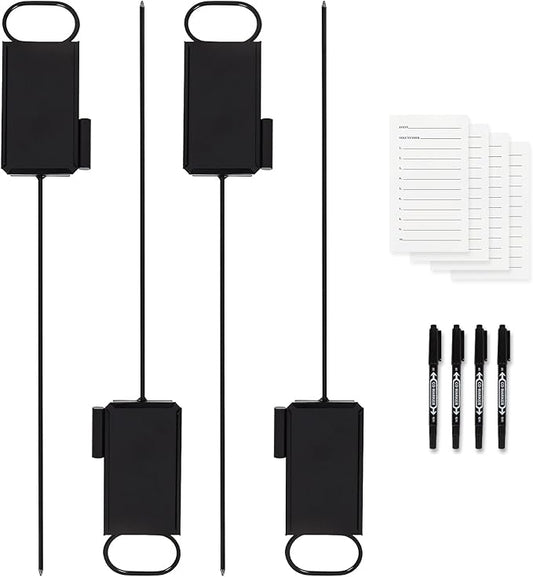 4 Pcs Closest to The Pin Marker - Golf Metal Proximity Marker with 50 Sheets Cards and 4 Pens, Stainless Steel Golf Marker Golf Signs for Long Drive Putting Competition Size S