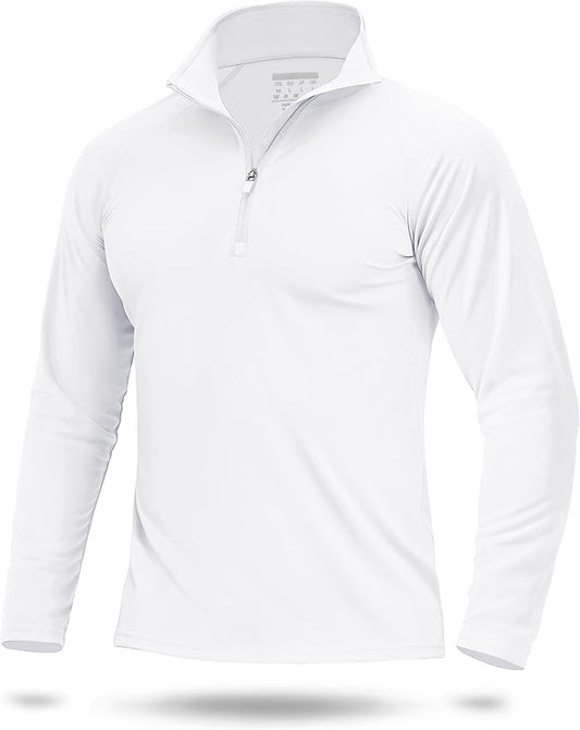 Boladeci Men's UPF 50+ Sun Shirts 1/4 Zip Long Sleeve SPF UV Protection Lightweight Quick Dry Quarter Zip Golf Shirts