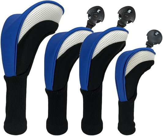 Golf Head Covers for Fairway Woods Driver Hybrids 5 Pieces Nylon Mesh Sports Fan Golf Club Headcovers-Golf Accessories for Men Women.