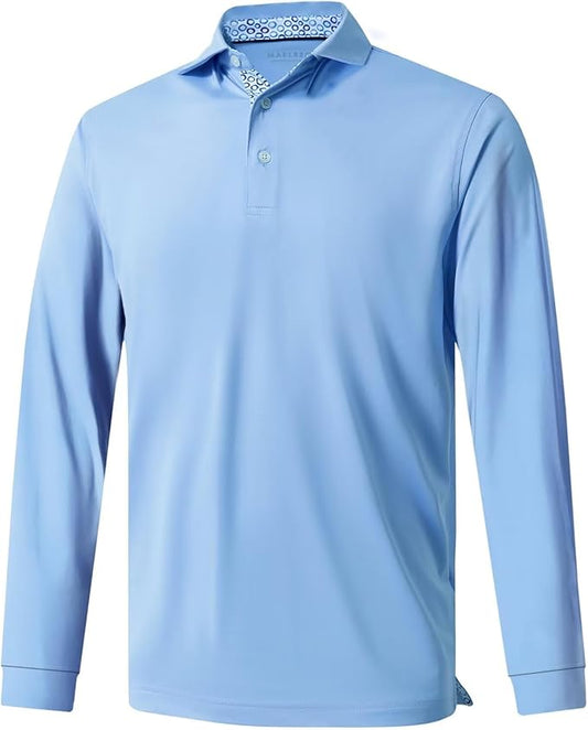 Mens Polo Shirts Short and Long Sleeve Casual Solid Stylish Dry Fit Performance Designed Collared Golf Polo Shirts for Men