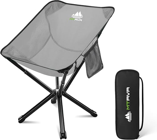 Lightweight Folding Camping Chair — 3.3 lb Compact Portable Design, One-Piece No Assembly Structure, Aluminum Frame, Easy Carry Chair for Travel, Hiking, Camping & Beach