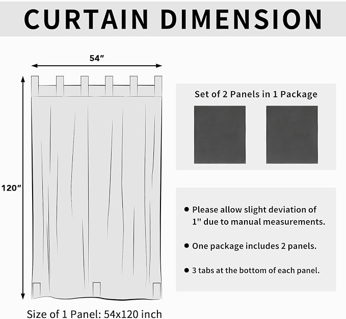 Easy-Going Outdoor Patio Curtains 2 Panels, 54x120 inch, Porch and Pergola - Image 6