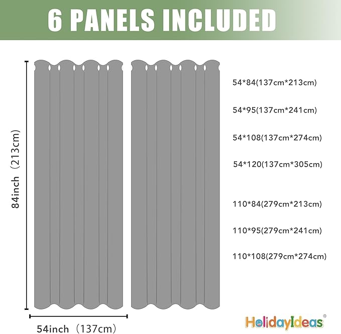 Outdoor Curtains for Patio Waterproof 6 Pcs 54x84 Inch Mecca Orange | Outsides - Image 7
