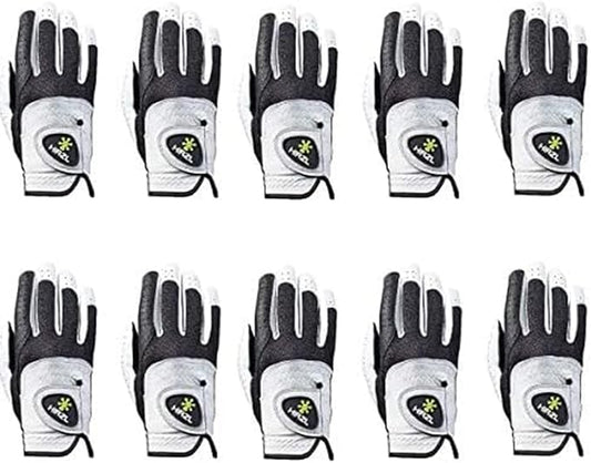 HIRZL Trust Control 2.0 Golf Gloves, All Weather Mens Golf Glove, White/Black, Kangaroo Leather Palm, Cabretta Leather Backhand, Trusted by Pro’s, Sweat Free, Ultimate Grip