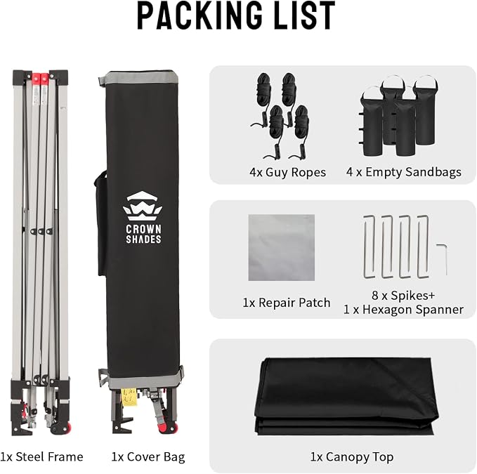 CROWN SHADES 10x10 Pop Up Canopy Tent - Image 7
