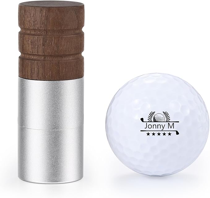 Golf Ball Stamp Personalized Marker - Premium Metal Custom Golf Ball Stamp - Quick-Dry Ink Monogram Identifier - Unique Golfing Accessories Gifts for Men Dad