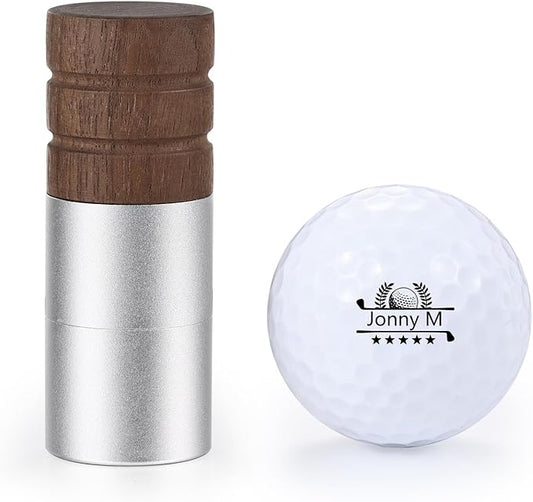 Golf Ball Stamp Personalized Marker - Premium Metal Custom Golf Ball Stamp - Quick-Dry Ink Monogram Identifier - Unique Golfing Accessories Gifts for Men Dad