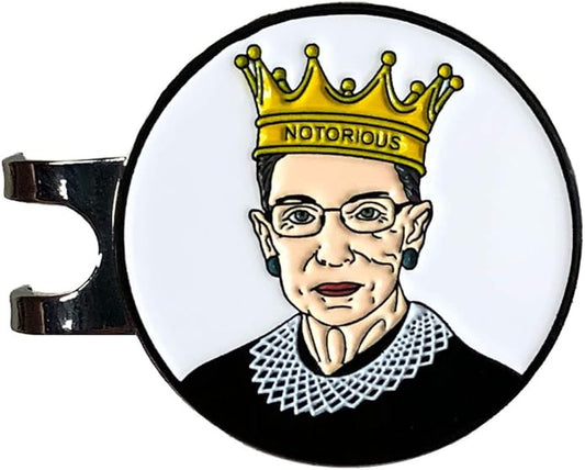 Balanced Co. Ruth Bader Ginsburg Golf Hat Clip with Enamel Magnetic Ball Marker