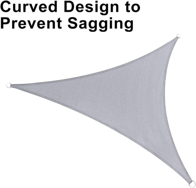 LOVE STORY Custom Size 12' x 24' x 26.8' Sun Shade Sail, 95% UV Block, Triangle - Image 6