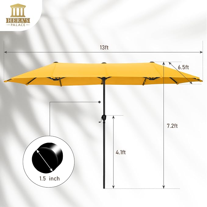 13 ft Large Double-Sided Patio Umbrella, Outdoor Umbrella, Market Umbrella - Image 5