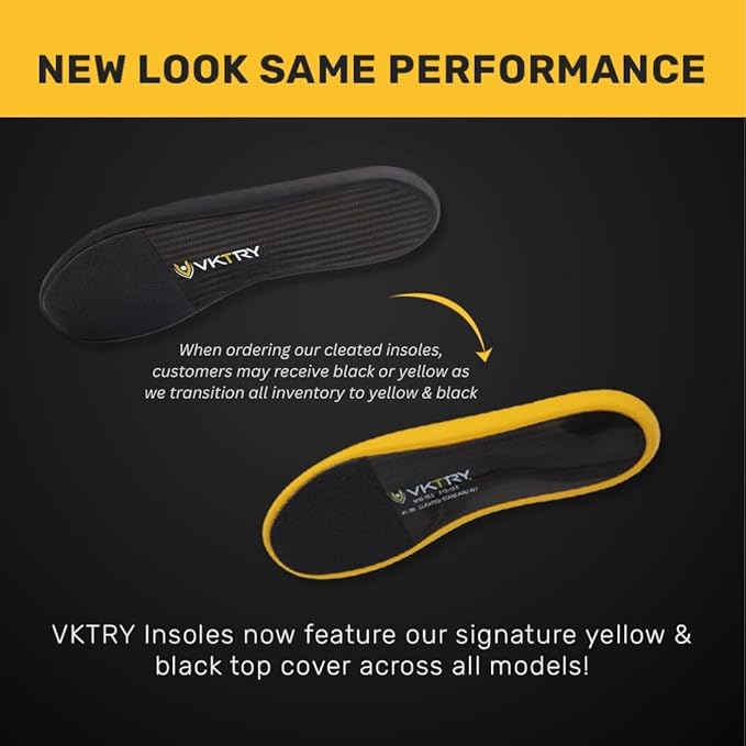 VKTRY Gold for Cleated Shoes - Carbon Fiber Performance Insoles - Customized Athletic Inserts for Soccer & Track | Shock Absorption, Run Fast, Jump High, US: Men 8-8.5, Women 10-10.5, 121-170 lbs