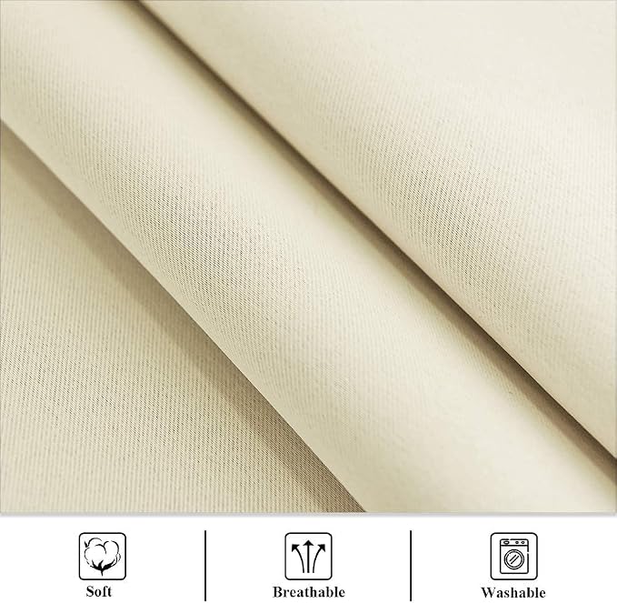 Outdoor Curtains Extra Wide W70 x L95 Inch Natural Beige, 1 Panel | Outdoor - Image 6