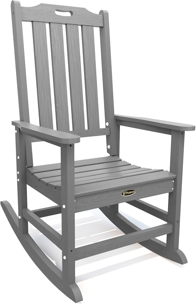 THOEOE Outdoor Rocking Chairs, Oversized Patio Rocking Chair | HDPE Outdoor by THOEOE
