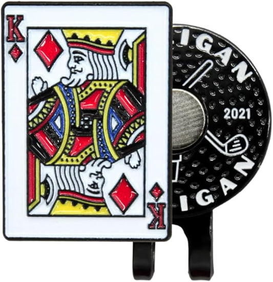 King of Diamonds Golf Ball Marker + Magnetic Hat Clip 𝐏𝐑𝐄𝐌𝐈𝐔𝐌 Quality, Strong Magnetic Hold, Easy-to-See Design, Durable & Lightweight Golf Accessory, Unique Golf Gift