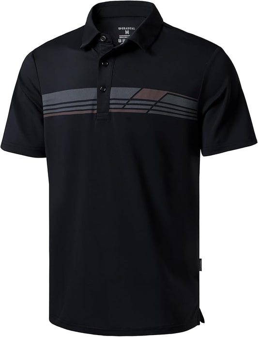 Men's Golf Shirts Dry Fit Moisture Wicking Performance Short Sleeve Collared Polo Shirts for Casual Athletic Business