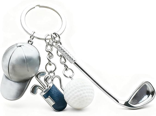 Golf Keychain,Funny Keychain Golfs Ball Backpack Charms,Sports Golf Gifts for Women Men Key Chain