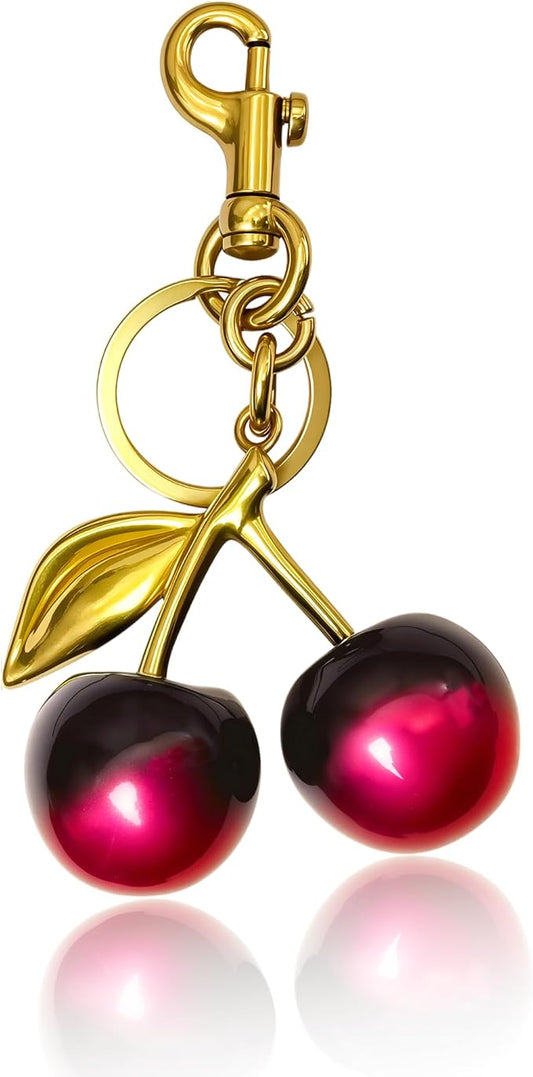 Cherry Bag Charm Purse Handbag Charm Cherry Car Accessories KeyChain Gift for Women Mothers Day Christmas Valentine