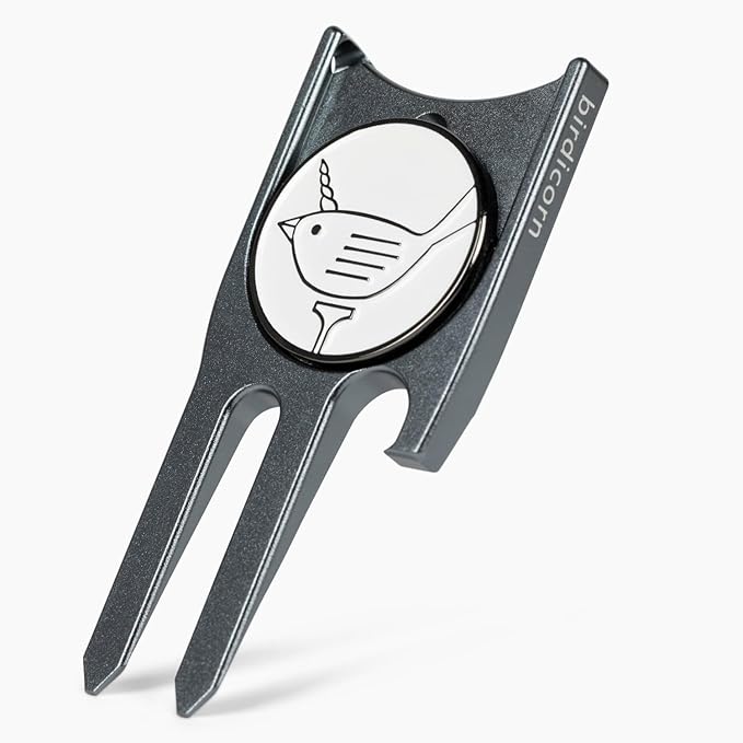 Birdicorn Golf Divot Repair Tool & Golf Ball Marker 6-in-1 Golf Divot Tool