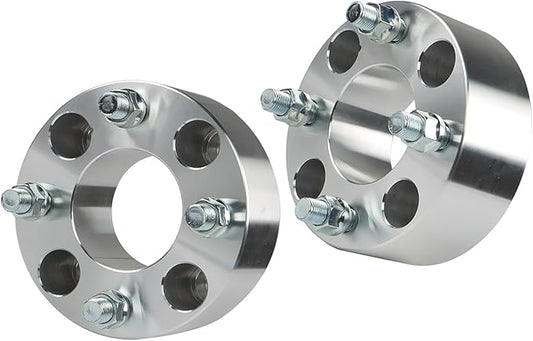 WFLNHB 2pcs Golf Cart Wheel Spacers 2 inch 4x101.6mm Hub Bore: 62mm Thread Size: 1/2x20 Silver Replacement for Golf Carts