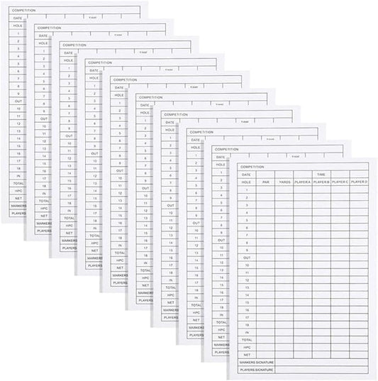 30pcs Golf Scorecards Durable Coated Paper Score Record Tools for Keeping Lightweight and Portable Design for Golf Courses and Statistics Tracking