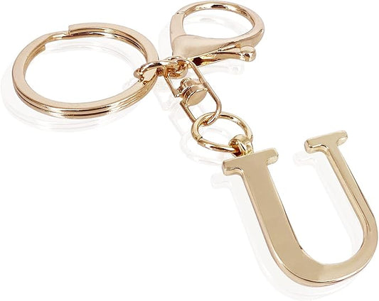 LAXPICOL Gold Letter A-Z Keychain for Women Bag Charms Purse Charms For Handbags Metal Alphabet Initial Letter Keychain