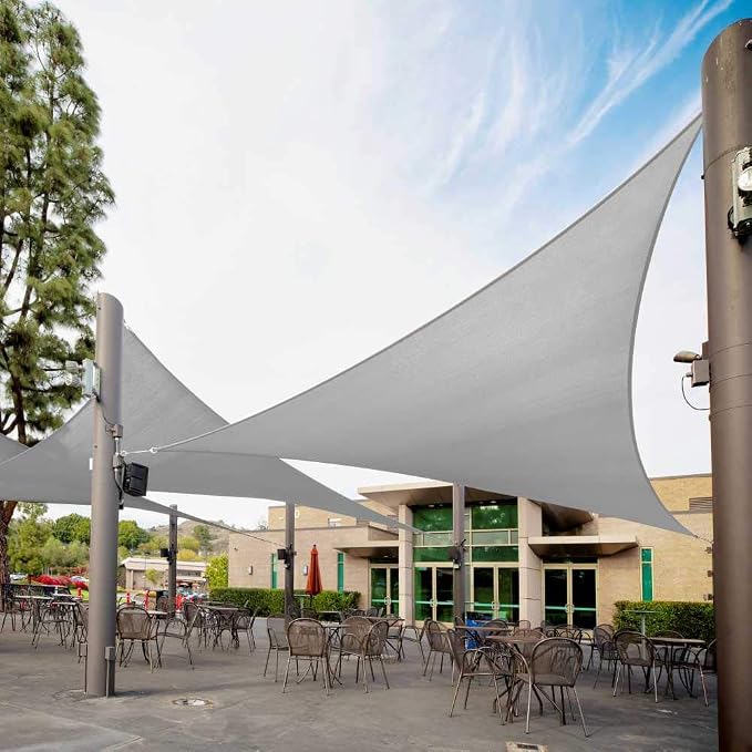 Royal Shade 24' x 24' x 24' Grey Triangle Sun Shade Sail Canopy Outdoor Patio by RoyalShade