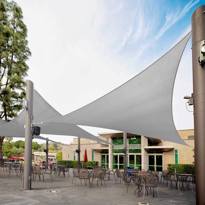 Royal Shade 8' x 8' x 8' Grey Triangle Sun Shade Sail Order to Make RTAPT8 by RoyalShade