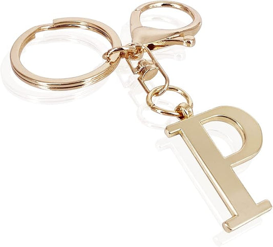 LAXPICOL Gold Letter A-Z Keychain for Women Bag Charms Purse Charms For Handbags Metal Alphabet Initial Letter Keychain