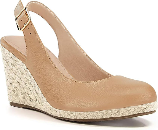 Womens Espadrilles Wedge Sandals Closed Toe Slingback Wedges Pumps Platform Heeled Sandal