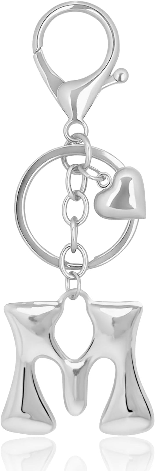 Gold Bubble Heart, Cherry, Bow & More Designs Letter Initial Keychain Bag Charms – Cute Purse Charms for Handbags