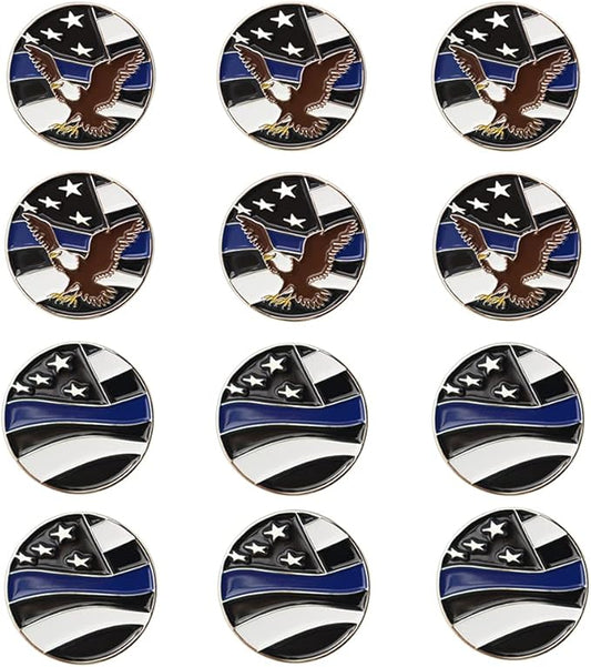 Golf Ball Markers Assorted Patterns Value Pack of 12 Golf Gifts, Golf Cap Clips and Divot Repair Tools Parter Accessories Sets for Men Women Golfer