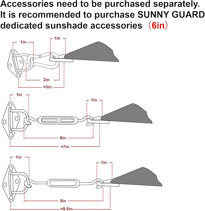 SUNNY GUARD Custom Size 8'x14' Sand Sun Shade Sail Rectangle UV Block Shade - Image 3