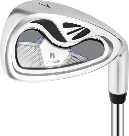 Tangkula #7 Iron Single Golf Club for Men, Individual Golf Iron with Steel Shaft and Head Cover for Right Handed Golfers, Training Golf Iron for Beginners, 37 Inch