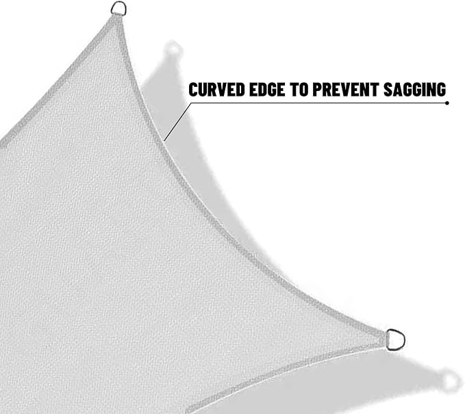 SUNNY GUARD 8' x 10' Rectangle Shade Sail 95% UV Block Outdoor Canopy | Sun - Image 7