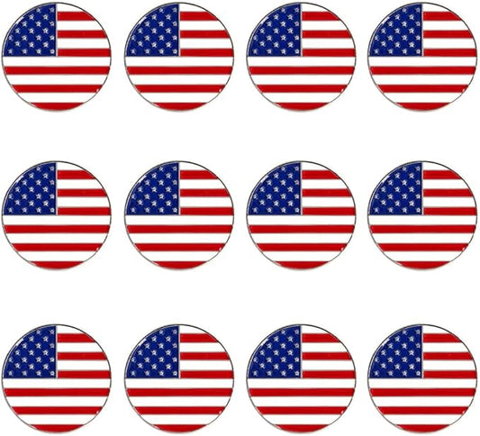 Golf Ball Markers Assorted Patterns Value Pack of 12 Golf Gifts, Golf Cap Clips and Divot Repair Tools Parter Accessories Sets for Men Women Golfer