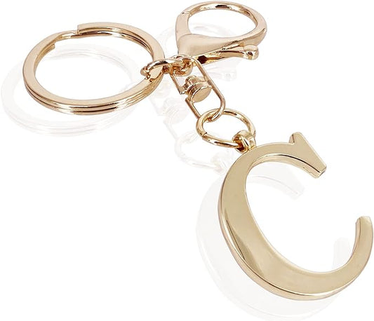 LAXPICOL Gold Letter A-Z Keychain for Women Bag Charms Purse Charms For Handbags Metal Alphabet Initial Letter Keychain