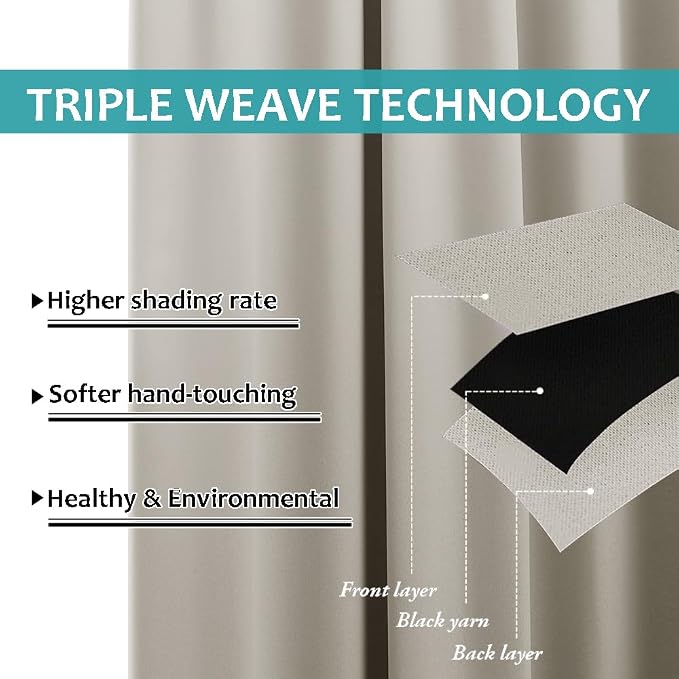 NICETOWN Outdoor Curtain for Patio Waterproof Extra Wide 100 in, Sun Blocking - Image 5