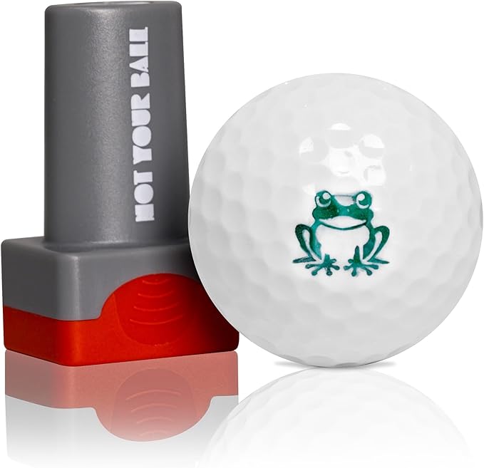 QUBI Golf Ball Stamp, Golf Ball Stamper, Self-Inking Golf Ball Stamp Marker to Identify Golf Balls, Golf Gift Golf Accessories for Men and Women Golfers