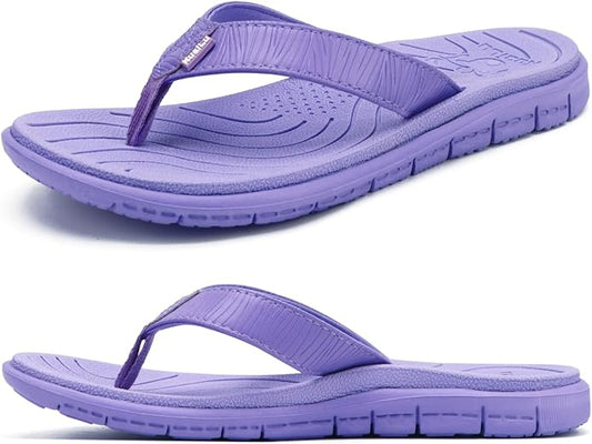 KuaiLu Comfortable Flip Flops for Women with Arch Support Summer Beach Walking Thong Sandals Slip On Indoor Outdoor