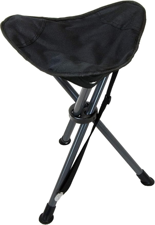 Travel Chair Slacker Tripod Chair for Camping, Lightweight Chair, Adjustable Carry Strap for Easy Transport | Lighter Version of The Original Slacker Stool | Perfect for Outdoor Adventures (Black)