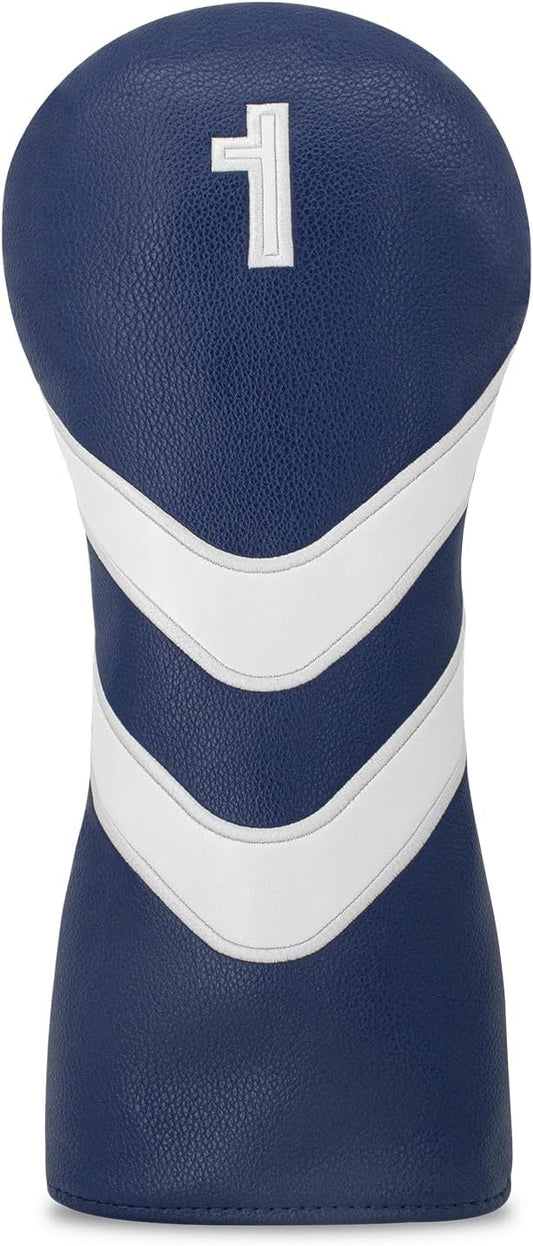 Golf Head Cover Golf Club Blue Leather Headcovers Set Fits Driver Fairway Wood Hybrid Utility Putter Iron Wedge Headcover.